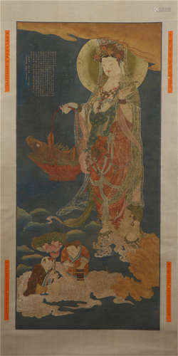 A CHINESE PAINTING OF FIGURE OF BUDDHA