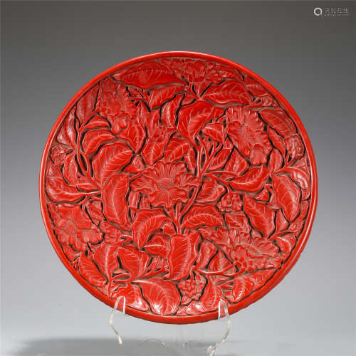 A CHINESE TIXI LACQUER DISH