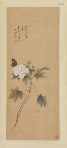 A CHINESE PAINTING OF FLOWERS