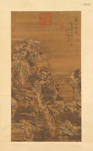 A CHINESE PAINTING OF MOUNTAINS LANDSCAPE