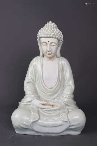 A WHITE GLAZE AMITABHA