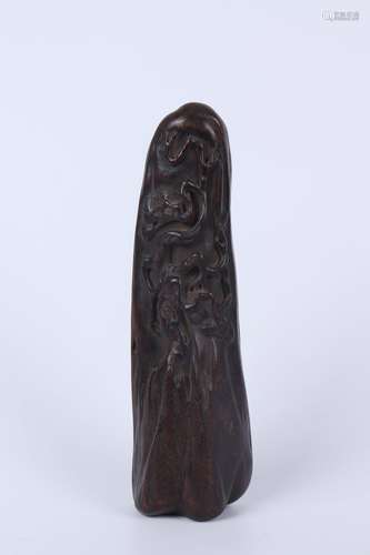 A CARVED EAGLEWOOD ARM REST