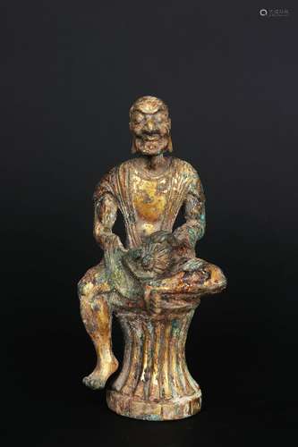 A GILT BRONZE FIGURE OF BUDDHA