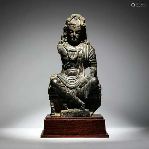 2-3世紀 片岩犍陀羅彌勒佛坐像