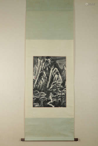 Chinese Ink And Color Scroll Painting