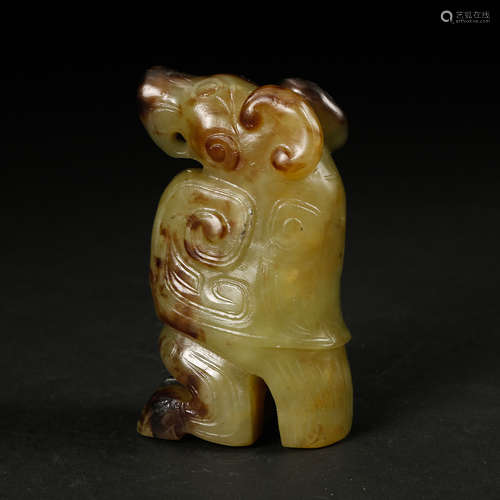 Chinese Archaistic Jade Bird