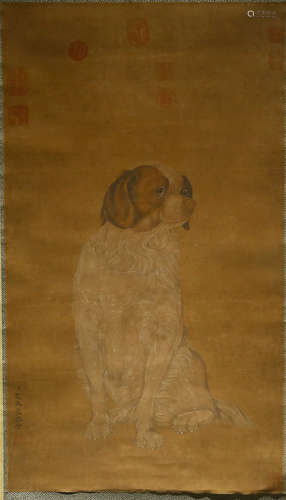 Chinese Ink And Color Scroll Painting