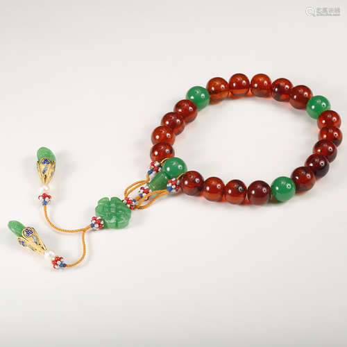 Chinese Amber Prayer Beads