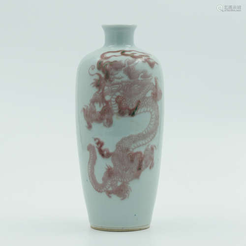 Chinese Iron Red Underglazed Porcelain Vase