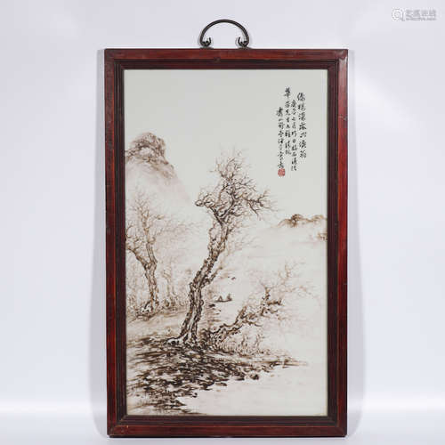 Chinese qianjiang painted porcelain plaque