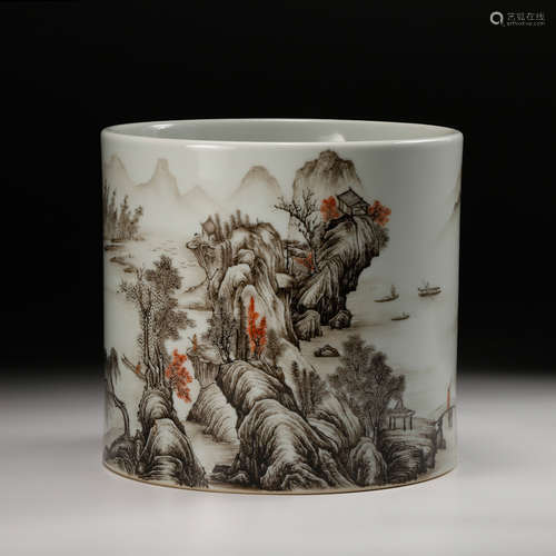 Chinese Famille Rose Porcelain Brush Pot