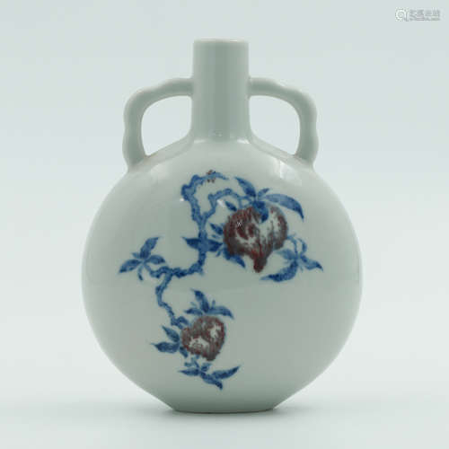 Chinese Blue White Iron Red Porcelain Vase