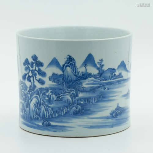 Chinese Blue White Porcelain Brush Pot