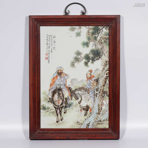 Chinese qianjiang painted porcelain plaque