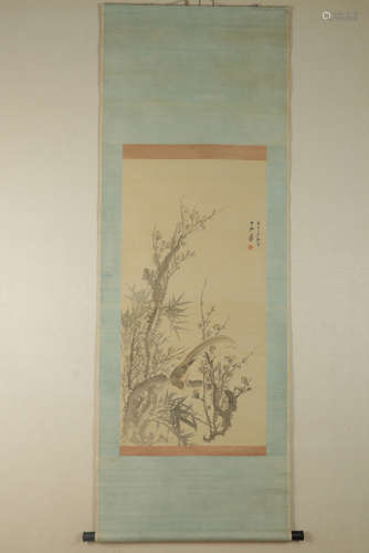 Chinese Ink And Color Scroll Painting