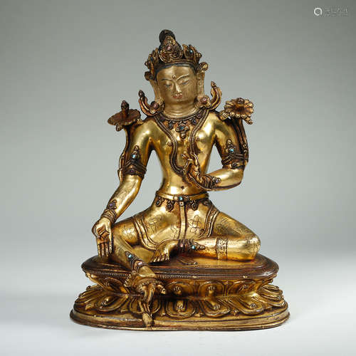 Chinese Gilt Bronze Seated Tara