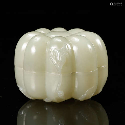 Chinese White Jade Cover Box