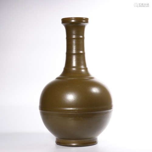 Chinese tea dust glazed porcelain vase, marked