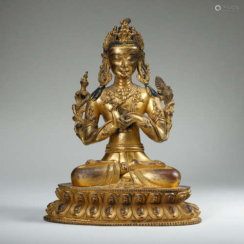 Chinese Gilt Bronze Seated Buddha