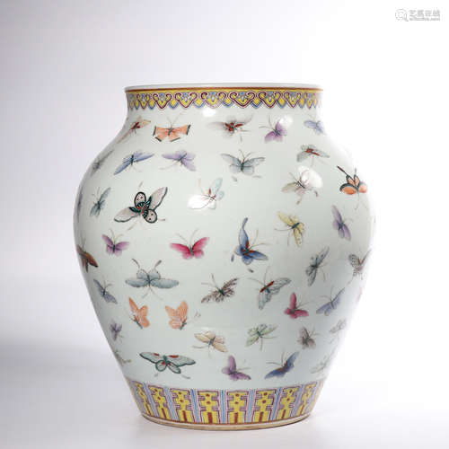 Chinese famille rose porcelain vase, marked