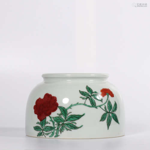 Chinese famille verte, porcelain water coupe, mark