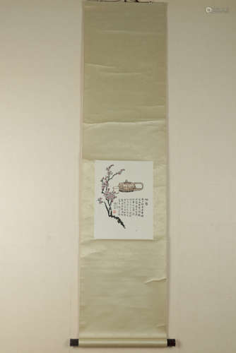 Chinese Ink And Color Scroll Painting