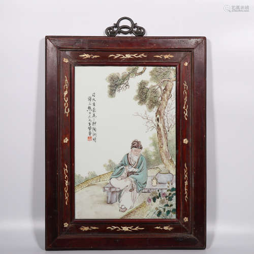 Chinese qianjiang painted porcelain plaque