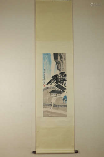 Chinese Ink And Color Scroll Painting