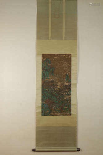 Chinese Ink And Color Scroll Painting