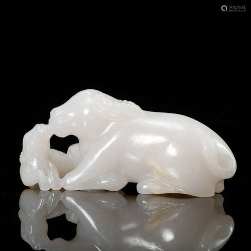 Chinese White Jade Dog Ornament