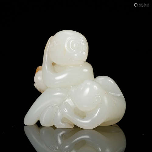 Chinese White Jade Monkey