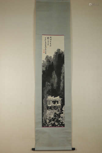 Chinese Ink And Color Scroll Painting