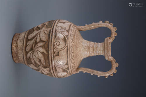 Cizhou kiln carved double dragon vase