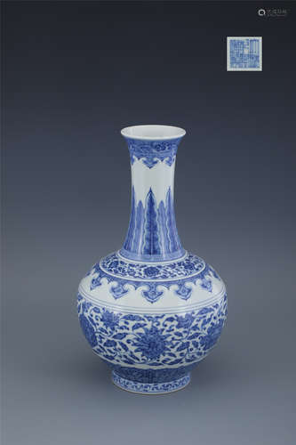 Blue and White Lotus Appreciation Bottle