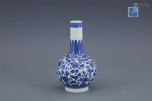 Blue and White Lotus Celestial Bottle