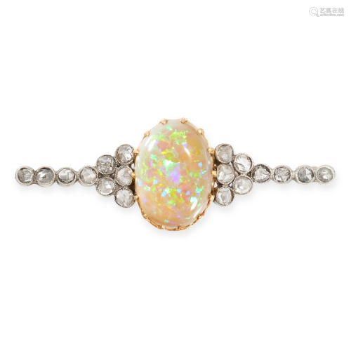 AN ANTIQUE OPAL AND DIAMOND BROOCH, CIRCA 1900 in