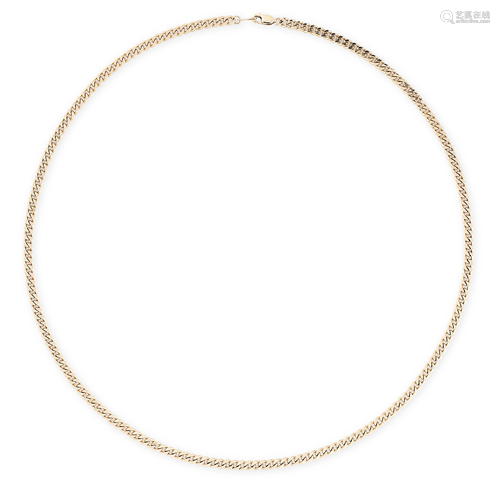 A GOLD CHAIN NECKLACE in yellow gold, marked