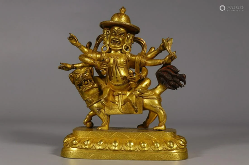 CHINESE GILT BRONZE BUDDHA