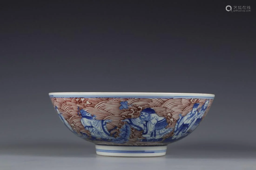 CHINESE BLUE AND WHITE BOWL,KANGXI MARK