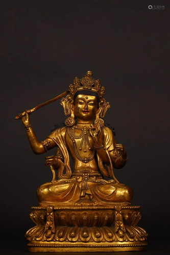 CHINESE GILT BRONZE BUDDHA