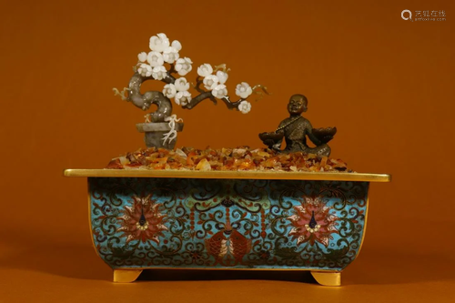 CHINESE CLOISONNE ORNAMENT,QIANLONG MARK