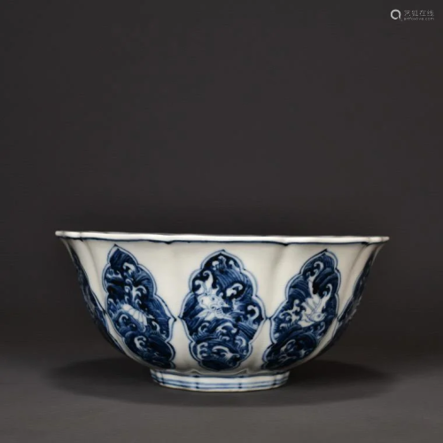 CHINESE BLUE AND WHITE WASHER BOWL,XUANDE MARK