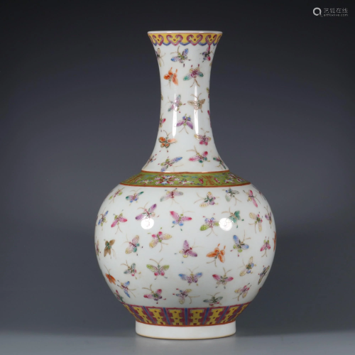 CHINESE FAMILLE ROSE VASE,XUANTONG MARK