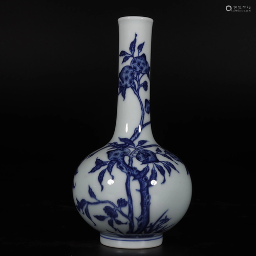 CHINESE BLUE AND WHITE VASE,YONGZHENG MARK