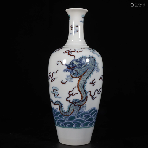 CHINESE DOUCAI GLAZED VASE,KANGXI MARK