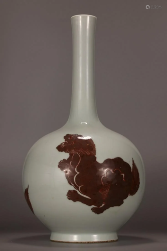 CHINESE COPPER RED VASE