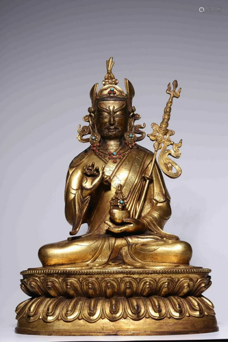 CHINESE GILT BRONZE BUDDHA