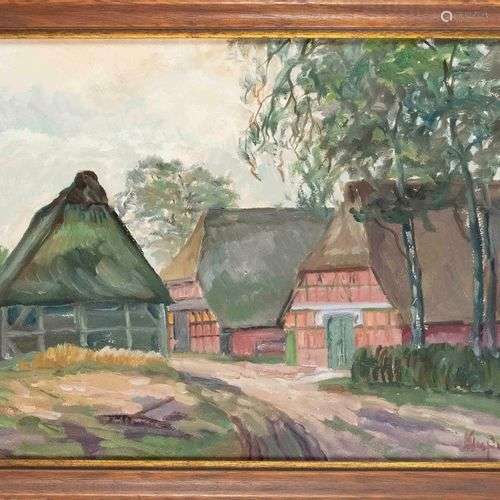 Illegibly signed, probably Worpswede painter about 1960, far...