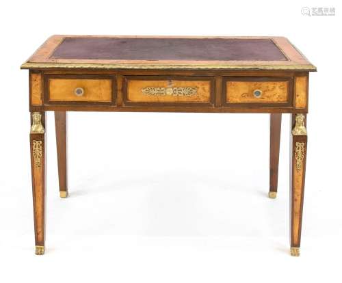 Desk in classicist style, 20th century, yew and other woods ...