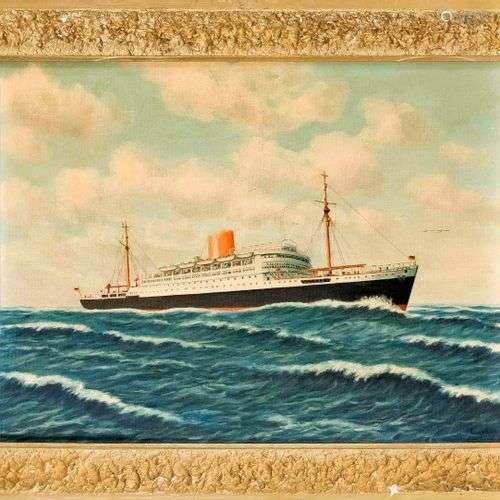 signed Cychon (?), marine painter c. 1940, view of the fast ...